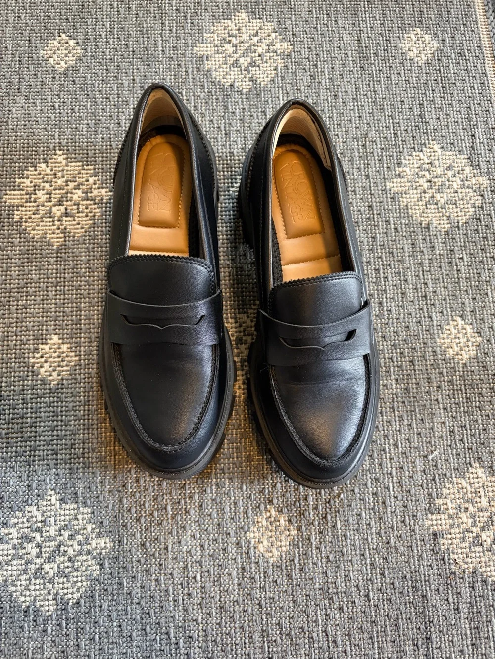 Classic Black Leather Women's Penny Loafers
